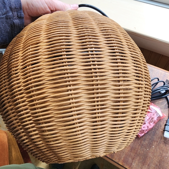 COPY - NWOB Allen & Roth Swag Pendant Light Rattan Shade Boho - Picture 7 of 10